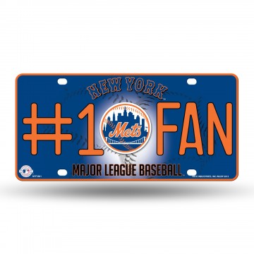 New York Mets #1 Fan Metal License Plate 