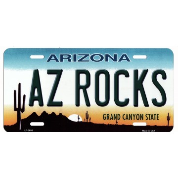 Arizona AZ Rocks Metal License Plate