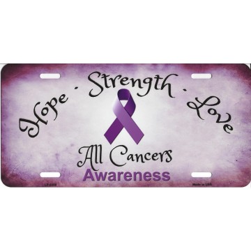 Hope Strength Love Survivor Metal License Plate