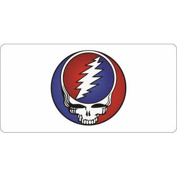 Grateful Dead On White Photo License Plate