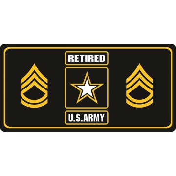 U.S. Army Sergeant First Class Retired Photo License Plate