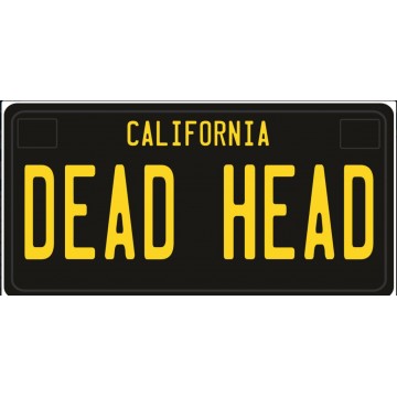 California Black Plate Dead Head Photo License Plate