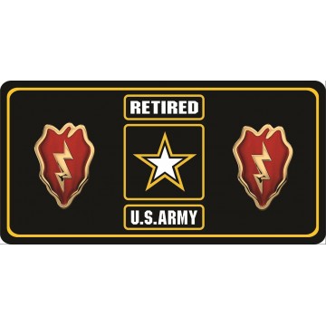 U.S. Army Retired 25th Infantry photo License Plate