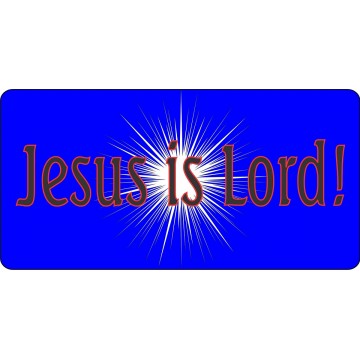 Jesus Is Lord On Blue Photo License Plate