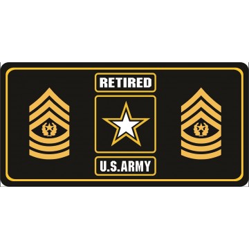 U.S. Army Retired Command Sergeant Major Photo License Plate