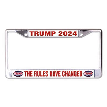 Trump 2024 The Rules Have Changed Chrome License Plate Frame