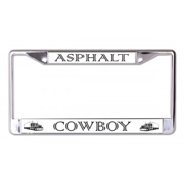 Asphalt Cowboy Chrome License Plate Frame