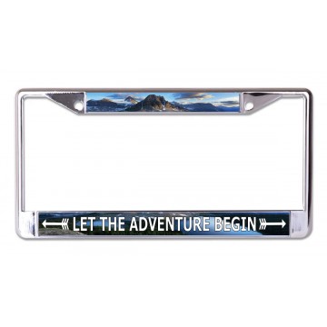 Let The Adventure Begin Chrome License Plate Frame