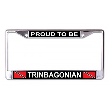 Proud To Be Trinbagonian Chrome License Plate Frame