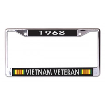 1968 Vietnam Veteran Chrome License Plate Frame