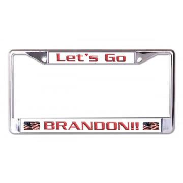Lets Go Brandon Chrome License Plate Frame