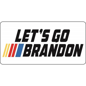 Lets Go Brandon White Photo License Plate