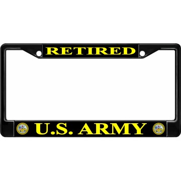 U.S. Army Retired Black License Plate Frame