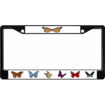 Butterflies Black License Plate Frame