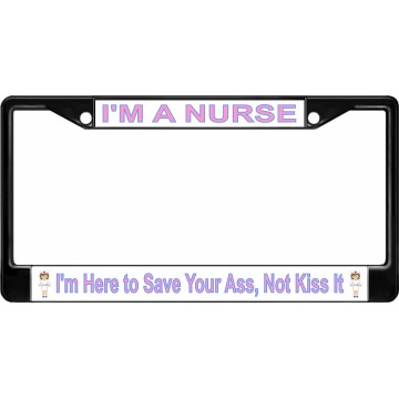 I'm A Nurse Black License Plate Frame