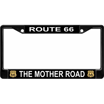 Route 66 The Mother Road Black License Plate Frame