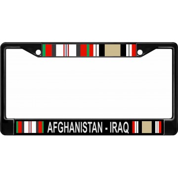 Afghanistan - Iraq Veteran Black License Plate Frame
