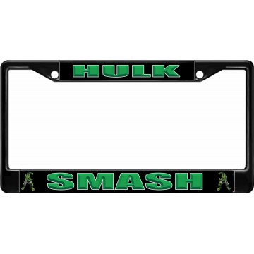 Hulk Smash Black License Plate Frame