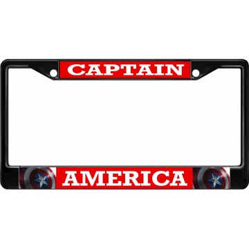 Captain America Black License Plate Frame