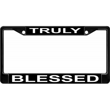 Truly Blessed Black License Plate Frame