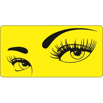 Sassy Eyes On Yellow Photo License Plate