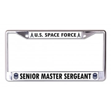U.S. Space Force Senior Master Sergeant Chrome License Plate Frame