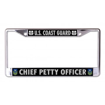 U.S. Coast Guard Chief Petty Officer Chrome License Plate Frame