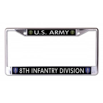 U.S. Army 8th Infantry Division Chrome License Plate Frame