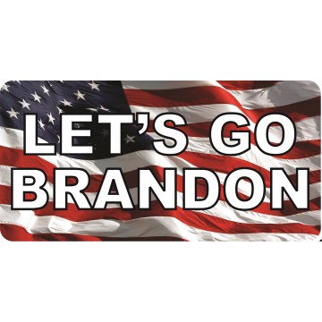 Let's Go Brandon On U.S. Flag Photo License Plate