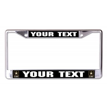 U.S. Army Custom Text Chrome License Plate Frame