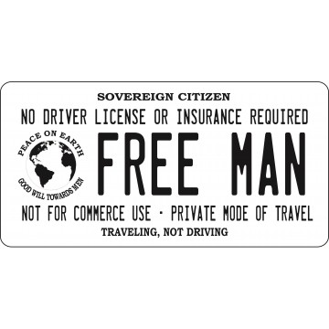 Free Man Sovereign Citizen Photo License Plate