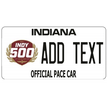 Indy 500 Pace Car Custom Photo License Plate