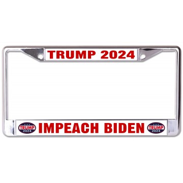 Trump 2024 Impeach Biden Chrome License Plate Frame