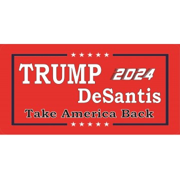 Trump DeSantis 2024 Take America Back Photo License Plate
