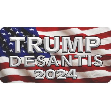 Trump DeSantis 2024 U.S. Flag Photo License Plate