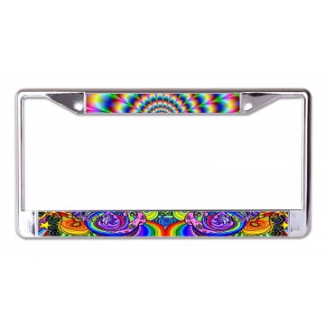 Psychedelic #1 Chrome License Plate Frame