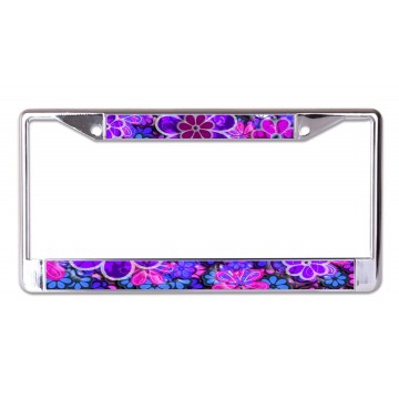 Psychedelic #2 Chrome License Plate Frame