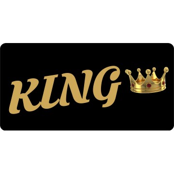 King On Black Photo License Plate