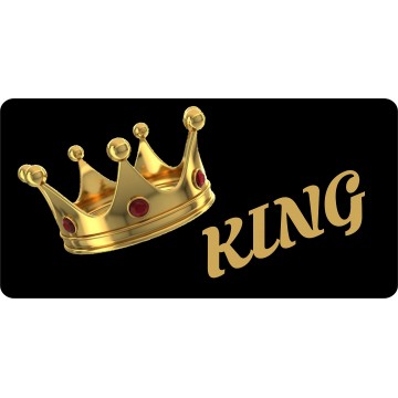 King On Black #2 Photo License Plate