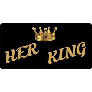 Her King On Black Photo License Plate