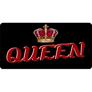 Queen On Black Photo License Plate