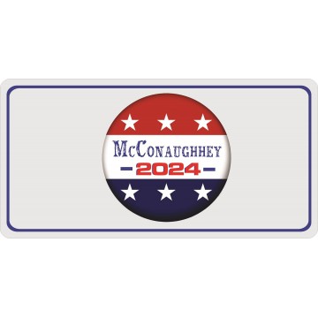 McConaughey 2024 Button Photo License Plate