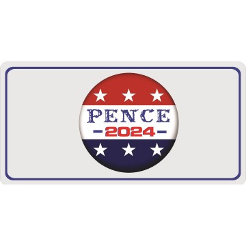 Pence 2024 Button Photo License Plate