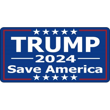 Trump 2024 Save America Blue Photo License Plate