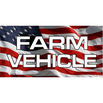 Farm Vehicle On U.S. Flag Photo License Plate