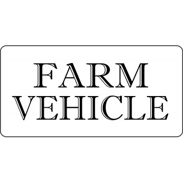 Farm Vehicle On White Photo License Plate