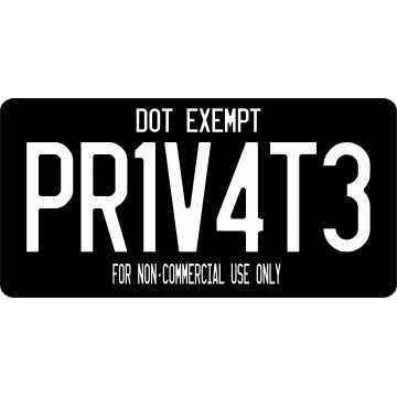 Lawful Traveler Private On Black Photo License Plate