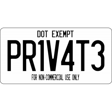 Lawful Traveler Private On White Photo License Plate