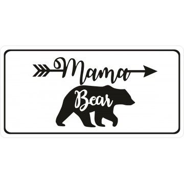 Mama Bear On White Photo License Plate