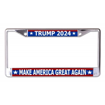 Trump 2024 Make America Great Again Chrome License Plate Frame